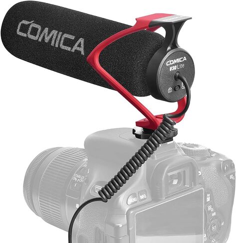 Comica CVM-V30-LITE Directional On-Camera Shotgun Microphone, Red in Kuwait