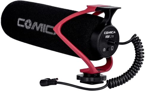 Comica CVM-V30-LITE Directional On-Camera Shotgun Microphone, Red in Kuwait