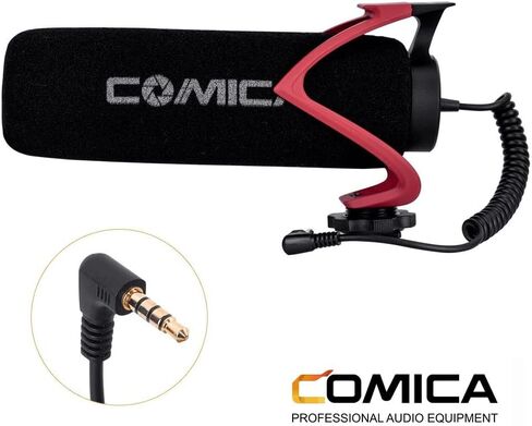 Comica CVM-V30-LITE Directional On-Camera Shotgun Microphone, Red in Kuwait