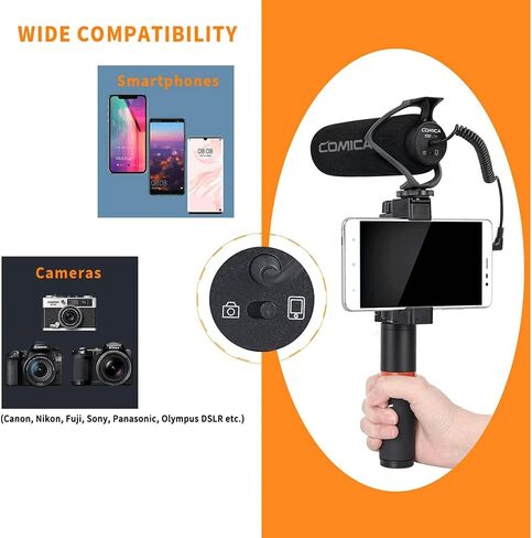 Comica CVM-V30-LITE Directional On-Camera Shotgun Microphone, Red in Kuwait