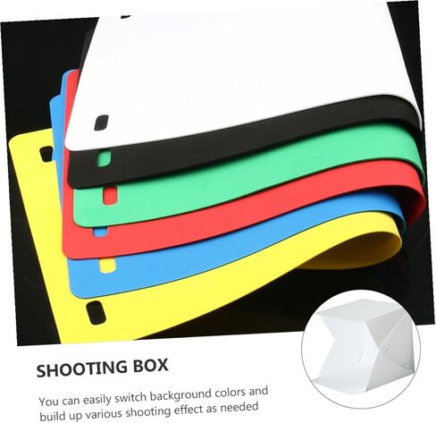Artibetter Portable 20cm Small Folding LED Light Box Tent with 4-Color Photography Backdrops, Mini Photo Studio Shooting Tent for Product Photography and Jewelry Lighting in Kuwait