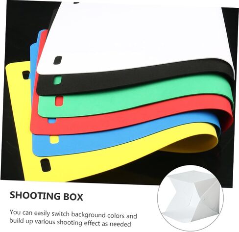 20cm Mini Folding Photo Light Box with LED Soft Light, Portable Photography Tent Kit with 4 Color Backdrops for Product Shooting and Studio Use in Kuwait