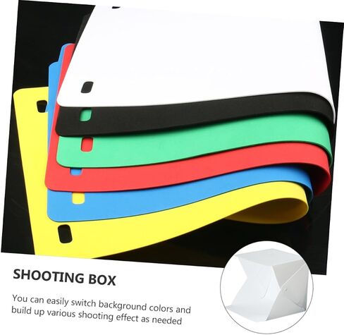 PRETYZOOM Mini Photography Light Box Portable LED Photo Tent with 4 Backdrops 20cm Small Softbox for Product and Jewelry Studio Shooting in Kuwait