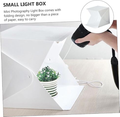 PRETYZOOM Mini Photography Light Box Portable LED Photo Tent with 4 Backdrops 20cm Small Softbox for Product and Jewelry Studio Shooting in Kuwait