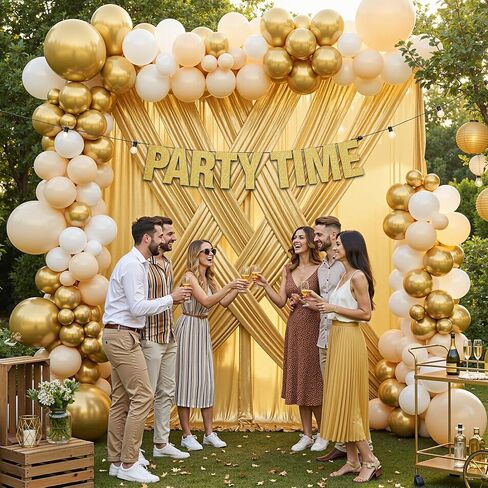 10ft x 10ft Gold Sequin Backdrop Curtain for Parties, Wrinkle Free Thick Glitter Photo Backdrop Drapes 2 Panels 5x10FT Shimmer Back Drop Cloth Shiny Fabric for Wedding Birthday Photography Background in Kuwait