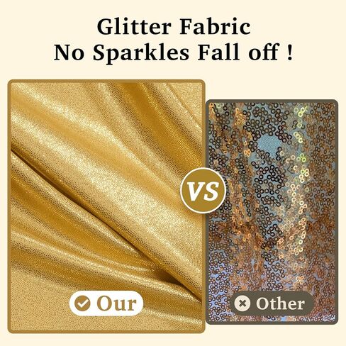 10ft x 10ft Gold Sequin Backdrop Curtain for Parties, Wrinkle Free Thick Glitter Photo Backdrop Drapes 2 Panels 5x10FT Shimmer Back Drop Cloth Shiny Fabric for Wedding Birthday Photography Background in Kuwait