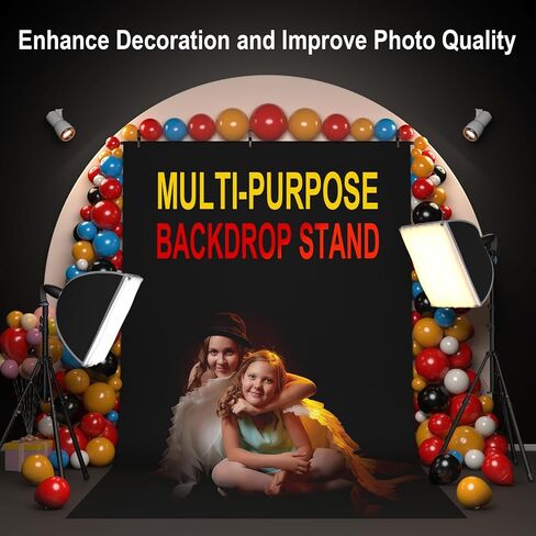 LINCO Lincostore 5x6.7ft Backdrop Stand, Portable Black Photo Backdrop Background with T-Shape Stand, Carry Bag, Spring Clamp for Photography Party Decoration Streaming Studio (Black Backdrop) in Kuwait