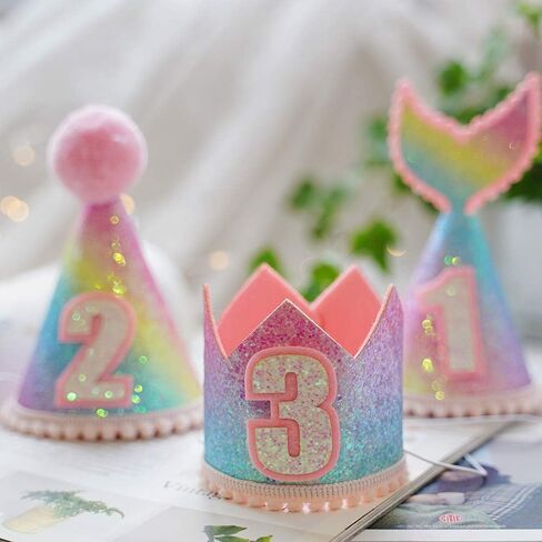 Birthday Crown, Prince Princess Birthday Hat Headband Tiara Crown Cake Photo Prop Party Decorations in Kuwait