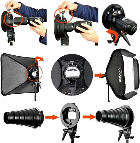 GODOX 31.5 * 31.5"/80x80cm Foldable Softbox kit with S-Type Bracket Bowens Mount Holder for Camera Flash Speedlight Studio Photography in Kuwait