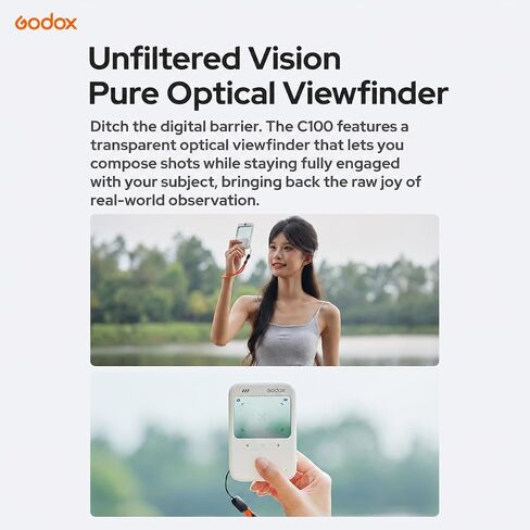 Godox C100 Transparent Viewfinder Camera with 1GB TF Card | OTG phone sharing, built-in light meter, photo/video modes, four aspect ratios, approx. 65g pocket body in Kuwait
