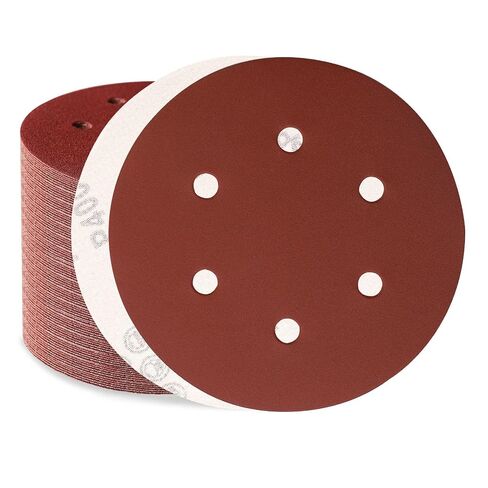 80 PCS 6 Inch Sanding Discs 6 Hole Hook and Loop Aluminum Oxide Sandpaper 400 Grit for Random Orbital Sander in Kuwait