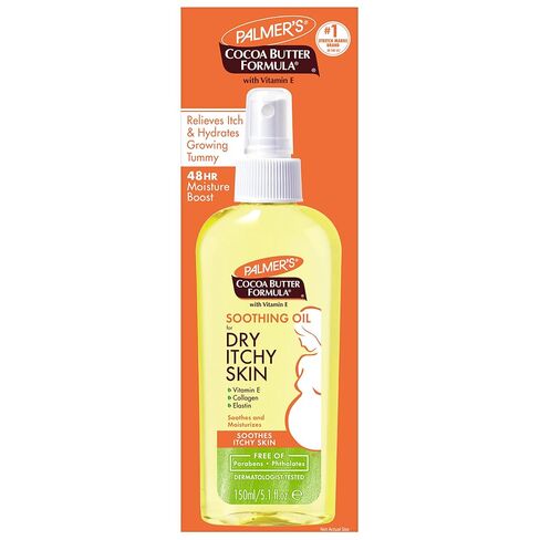 Palmer's Cocoa Butter Formula Massage Lotion for Stretch Marks & Cocoa Butter Formula Soothing Oil with Vitamin E, Dry, Itchy Skin Relief, Pregnancy-Safe Anti-Itch Body Oil, 5.1 Ounces in Kuwait
