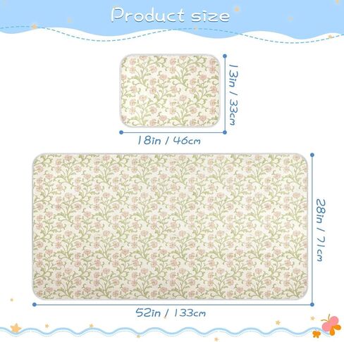 Retro Pink Small Flowers William Morris Cooling Baby Bed Mattress Protector 28" x 52" Ultra Soft Pads for Kids for Baby&Toddler in Kuwait