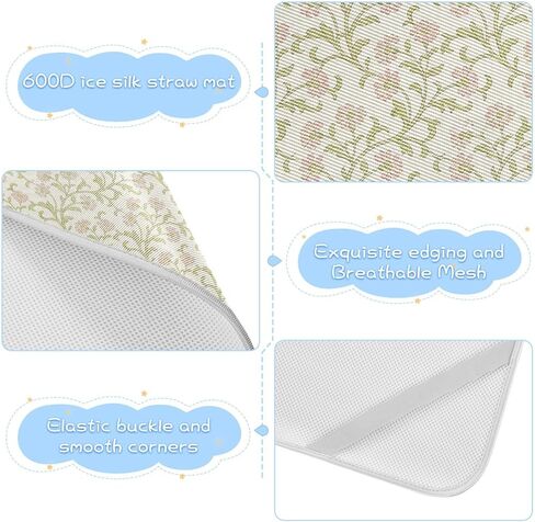 Retro Pink Small Flowers William Morris Cooling Baby Bed Mattress Protector 28" x 52" Ultra Soft Pads for Kids for Baby&Toddler in Kuwait