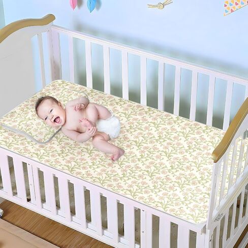 Retro Pink Small Flowers William Morris Cooling Baby Bed Mattress Protector 28" x 52" Ultra Soft Pads for Kids for Baby&Toddler in Kuwait