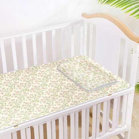 Retro Pink Small Flowers William Morris Cooling Baby Bed Mattress Protector 28" x 52" Ultra Soft Pads for Kids for Baby&Toddler in Kuwait