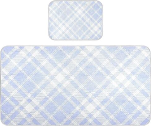 Blue Checkerboard Cooling Baby Mattress Protector 28" x 52" Reusable Bed Pads Disposable for Kids, Adult in Kuwait