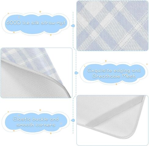 Blue Checkerboard Cooling Baby Mattress Protector 28" x 52" Reusable Bed Pads Disposable for Kids, Adult in Kuwait