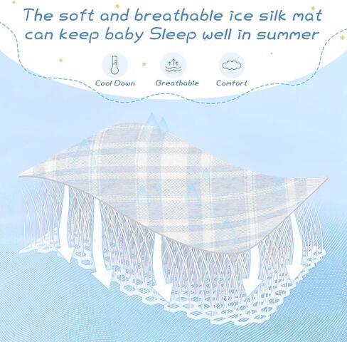 Blue Checkerboard Cooling Baby Mattress Protector 28" x 52" Reusable Bed Pads Disposable for Kids, Adult in Kuwait