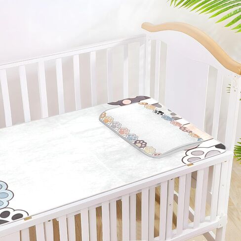 Cartoon Cute Colorful Cat Paws Cooling Baby Fitted Crib Mattress 28" x 52" Ultra Soft Bed Pads for Adults for Kids, Adult in Kuwait