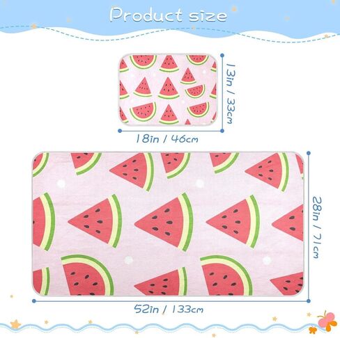 Cute Red Watermelon Summer Cooling Baby Mattress Pee Training 28" x 52" Ultra Soft Training Pads for Kids, Adult in Kuwait