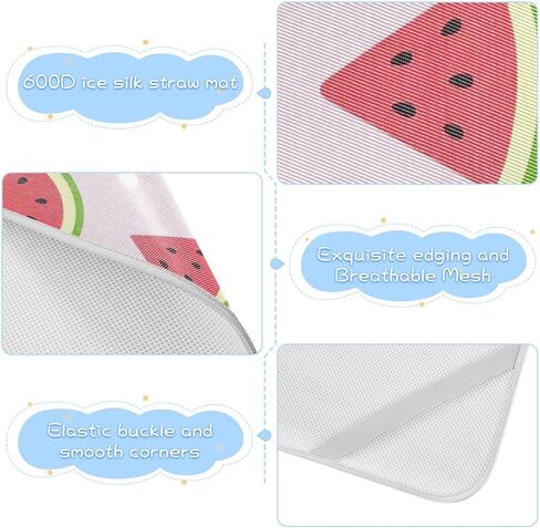 Cute Red Watermelon Summer Cooling Baby Mattress Pee Training 28" x 52" Ultra Soft Training Pads for Kids, Adult in Kuwait