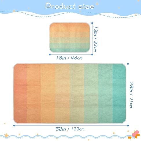 Retro Color Checkered Cooling Baby Mattress Protector Pads 28" x 52" Breathable Crib Padding for Sides for Baby&Toddler in Kuwait