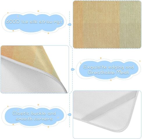 Retro Color Checkered Cooling Baby Mattress Protector Pads 28" x 52" Breathable Crib Padding for Sides for Baby&Toddler in Kuwait