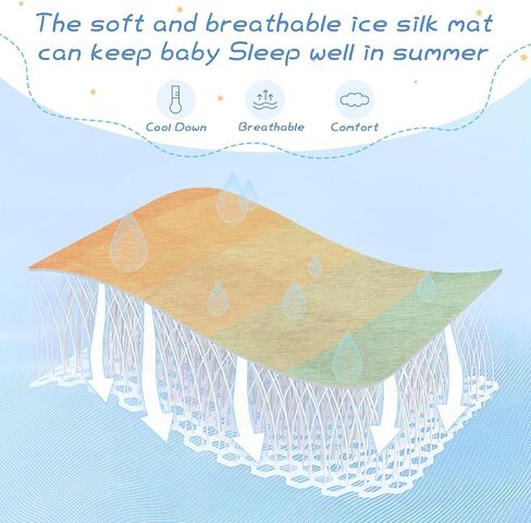 Retro Color Checkered Cooling Baby Mattress Protector Pads 28" x 52" Breathable Crib Padding for Sides for Baby&Toddler in Kuwait