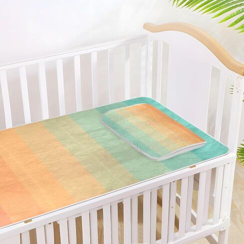 Retro Color Checkered Cooling Baby Mattress Protector Pads 28" x 52" Breathable Crib Padding for Sides for Baby&Toddler in Kuwait