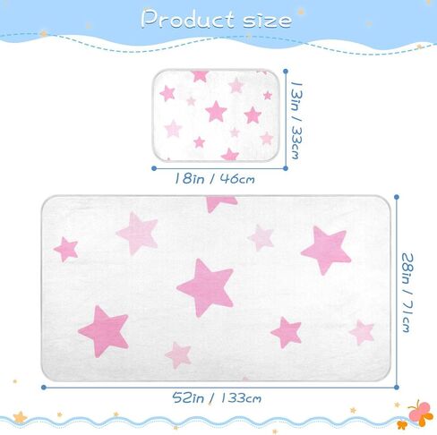 Pink Star Cooling Baby Crib Mattress Topper 28" x 52" Breathable Crib Padding for Baby&Toddler in Kuwait