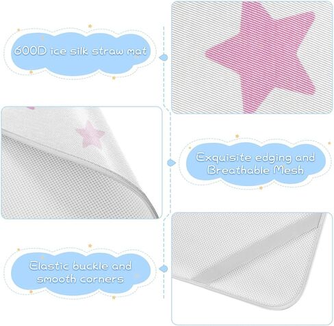 Pink Star Cooling Baby Crib Mattress Topper 28" x 52" Breathable Crib Padding for Baby&Toddler in Kuwait