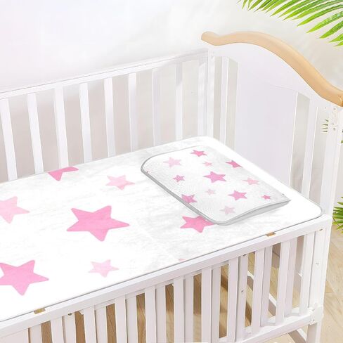 Pink Star Cooling Baby Crib Mattress Topper 28" x 52" Breathable Crib Padding for Baby&Toddler in Kuwait