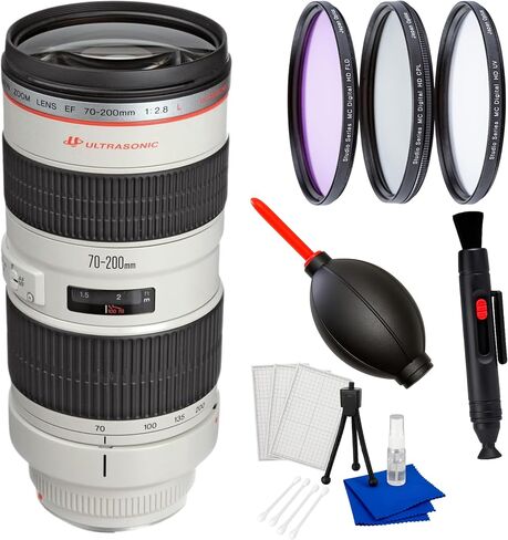 Canon EF 70-200mm F/2.8L USM Lens – Bundle with Manufacturer Accessories, 3-Piece Filter Kit, Lens Pen, Dust Blower & Cleaning Kit (Renewed) in Kuwait