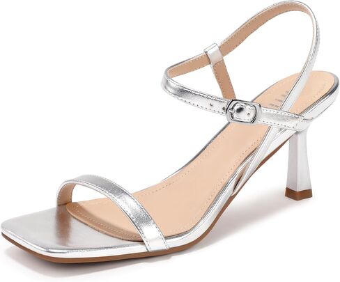 IDIFU IN2 Kitten Heels for Women Square Open Toe Heeled Sandals Dress Shoe | 2.5 Inch Ankle Strap Dressy Sandals Comfortable Party Wedding Daily Wear Heel in Kuwait