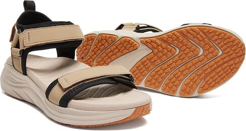 BEMIRO Orthopedic Walking Sandals for Women with Comfortable Arch Support | Lightweight Cushioned Sport Sandals with Supportive Footbed, Adjustable Velcro Straps For Hiking, Travel, Outdoor Activities in Kuwait