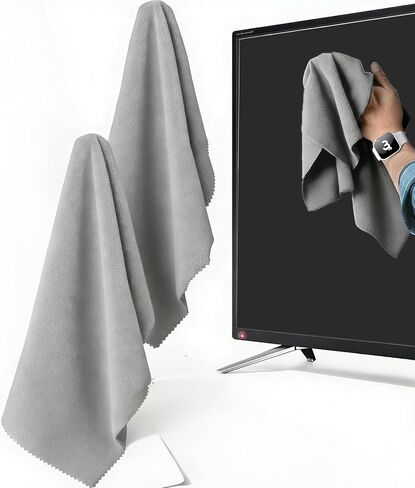 16x16 Inch Extra Large Microfiber Cloth – Streak-Free Cleaning for TV, Monitor, Window, Mirror, Glasses, VR, Camera and More in Kuwait