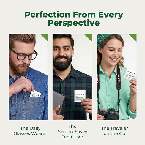 HandyClean Pre-Moistened Lens & Eyeglass Cleaner Wipes 6x5 in, 100 Count | Screen Wipes to Lift Away Smears and Smudges, Individually Packed for Home, Work and Travel, Tsa Approved in Kuwait