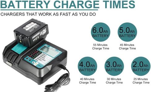 DC18RF Charger Compatible with Makita 14.4V/18V Lithium-ion Battery,3.5A with USB Interface Charging for BL1815 BL1820 BL1830 BL1840B BL1850 BL1860 BL1450 Replacement Charger for DC18RC in Saudi Arabia