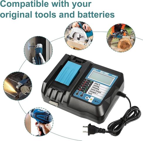 DC18RF Charger Compatible with Makita 14.4V/18V Lithium-ion Battery,3.5A with USB Interface Charging for BL1815 BL1820 BL1830 BL1840B BL1850 BL1860 BL1450 Replacement Charger for DC18RC in Saudi Arabia