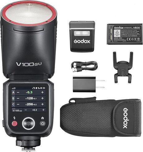 Godox V100 for Canon V100 C Flash V100-C Round Head Touch Screen Flash, Built-in Lithium Battery, 10 Level LED Modeling Lamp (V100 O for Olympus) in Saudi Arabia