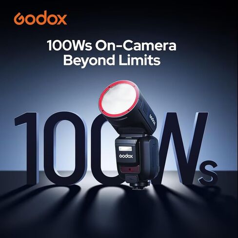 Godox V100 for Canon V100 C Flash V100-C Round Head Touch Screen Flash, Built-in Lithium Battery, 10 Level LED Modeling Lamp (V100 O for Olympus) in Saudi Arabia