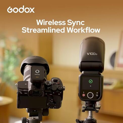 Godox V100 for Canon V100 C Flash V100-C Round Head Touch Screen Flash, Built-in Lithium Battery, 10 Level LED Modeling Lamp (V100 O for Olympus) in Saudi Arabia