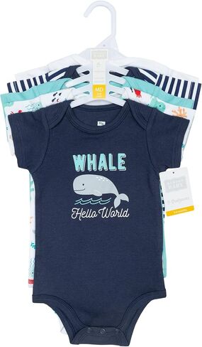 Hudson Baby Infant Boys Cotton Bodysuits 5-Pack, Sea Characters, Newborn in Kuwait