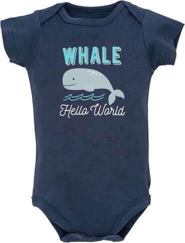 Hudson Baby Infant Boys Cotton Bodysuits 5-Pack, Sea Characters, Newborn in Kuwait