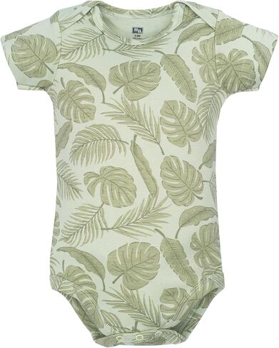 Hudson Baby Infant Boys Cotton Bodysuits 5-Pack, Beige Safari, 0-3 Months in Kuwait