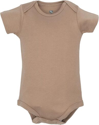 Hudson Baby Infant Boys Cotton Bodysuits 5-Pack, Beige Safari, 0-3 Months in Kuwait