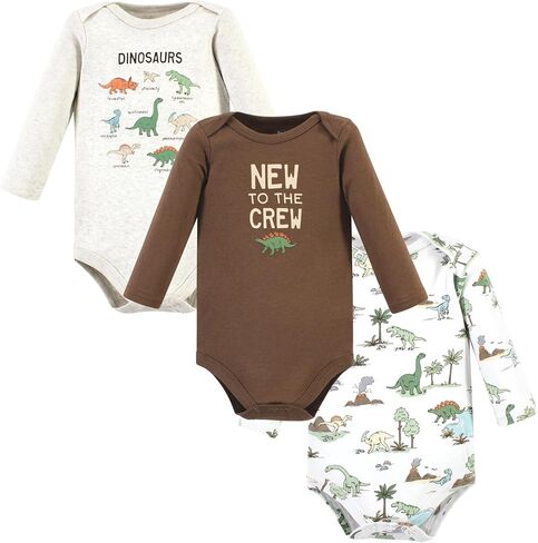 Hudson Baby Basics Unisex Baby Essential Long Sleeve Bodysuits 3-Pack in Kuwait