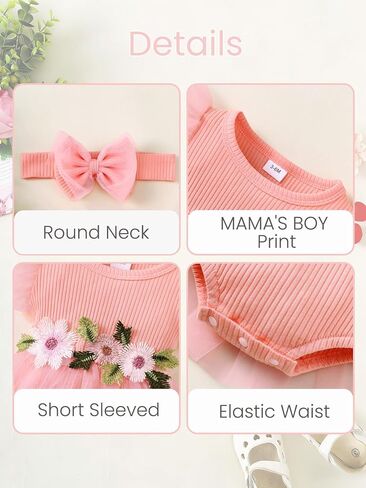 Newborn Baby Girl Summer Rompers Summer Dress Infant Ruffle Sleeveless Clothes with Headband 0-12 Months in Kuwait