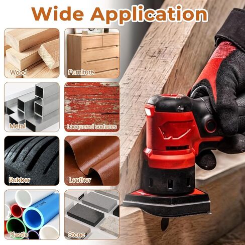 100 Pcs 3.5 X 2.5 in Triangle Sanding Paper, 80/120/180/220/400 Flocking Sanding Sheets with 2 Pcs Pads, Hook & Loop M12 Orbital Detail Sander Sandpaper for Tight Spaces, Contour Polishing in Kuwait